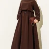 Embellished Skirt Set Brown