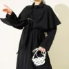 Cloak with Gold Buckle Three-Piece Set Black – Image 2