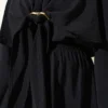 Cloak with Gold Buckle Three-Piece Set Black – Image 4