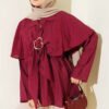 Shirt with Cloak and Gold Buckle Burgundy