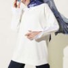 Shirt Panel Stone Embellished Tunic Ecru