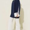 Shirt Panel Stone Embellished Tunic Navy Blue - Image 2