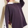 Shirt Panel Stone Embellished Tunic Purple