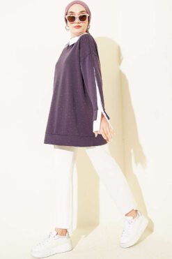 Vue alternative de Shirt Panel Stone Embellished Tunic Purple