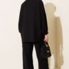 ⁦Shirt Collar Stitch Detail Two-Piece Set Black⁩ - الصورة ⁦3⁩