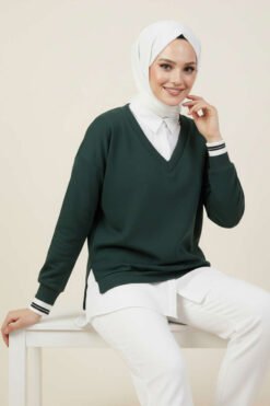 Vue alternative de Shirt Collar Granulated Tunic Emerald