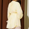 Rose Brooch Self-Belted Tunic Yellow - Afbeelding 3