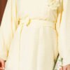 Rose Brooch Self-Belted Tunic Yellow - Afbeelding 4