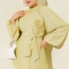 Rose Brooch Self-Belted Tunic