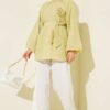 Rose Brooch Self-Belted Tunic - immagine 2