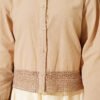 Lace Detailed Short Linen Shirt Beige - Afbeelding 4