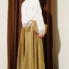 Lace Detailed Short Linen Shirt Ecru - Imagen 3