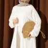 ⁦Basic Three-Piece Set with Cardigan Ecru⁩ - الصورة ⁦3⁩