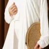 ⁦Basic Three-Piece Set with Cardigan Ecru⁩ - الصورة ⁦4⁩