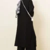 Cardigan Set with Side Slits Black - immagine 3