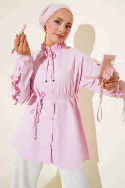 Ruffled Collar Shirt Pink