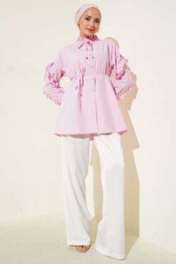 Vista alternativa de Ruffled Collar Shirt Pink