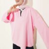 Mandarin Collar Loosely Fitted Tunic Pink