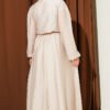 Gold Button Front Ruffled Skirt Set Stone wholesale clothing set view 3 - Hicabistan Turkey factory