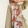 Floral Pattern Detailed Bamboo Crinkle Scarf – Bild 2