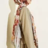 Floral Pattern Detailed Bamboo Crinkle Scarf – Bild 3