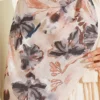 Floral Pattern Detailed Bamboo Crinkle Scarf - immagine 4