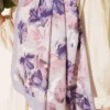 Floral Pattern Detailed Bamboo Crinkle Scarf Grey - immagine 4