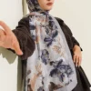 Floral Pattern Detailed Bamboo Crinkle Scarf – Bild 2