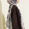 Floral Pattern Detailed Bamboo Crinkle Scarf – Bild 3