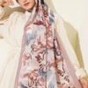 Floral Pattern Detailed Bamboo Crinkle Scarf - Afbeelding 2