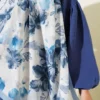 Floral Pattern Detailed Bamboo Crinkle Scarf Blue – Bild 4