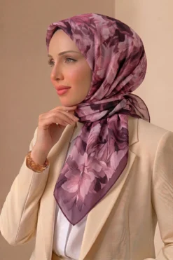 Flower Pattern Scarf Series Plum