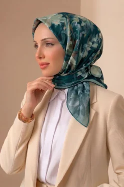 Flower Pattern Scarf Series Emerald