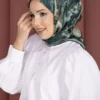 ⁦Flower Pattern Scarf Series Emerald⁩ - الصورة ⁦2⁩