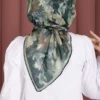 ⁦Flower Pattern Scarf Series Emerald⁩ - الصورة ⁦4⁩