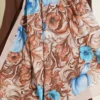 Floral Pattern French Silk Shawl Beige – Image 4