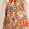 Floral Pattern French Silk Shawl Beige - Afbeelding 4