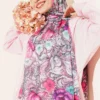 Floral Pattern French Silk Shawl Pink - Afbeelding 2
