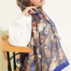 Floral Pattern French Silk Shawl