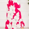 Flower Pattern Skirt Fuchsia - Image 2