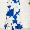 Flower Pattern Skirt Indigo – Image 2