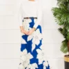 Flower Pattern Skirt Indigo – Image 4