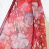 Floral Italian Chiffon Scarf Burgundy – Bild 4