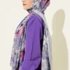 Floral Italian Chiffon Scarf Grey - Afbeelding 3