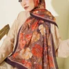 Floral Italian Chiffon Scarf Plum – Image 2