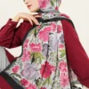 Floral Italian Chiffon Scarf Black - Afbeelding 2