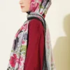 Floral Italian Chiffon Scarf Black - Afbeelding 3