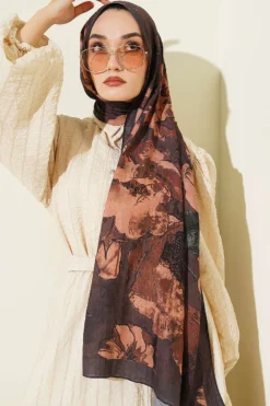 Alternative Ansicht von Floral Liva Crush Modal Scarf Brown