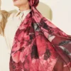 Floral Liva Crush Modal Scarf Burgundy - Imagen 2