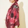 Floral Liva Crush Modal Scarf Burgundy - Imagen 3